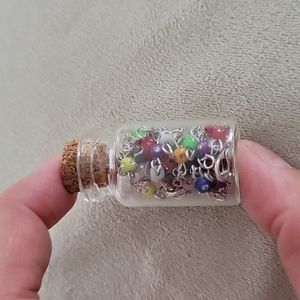 Rosary in a bottle tiny multicolor rosary necklace in a glass bottle